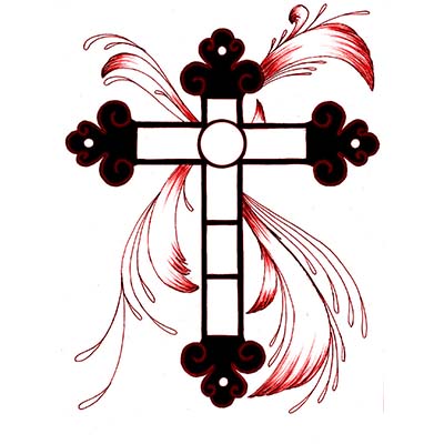 Black and red cross Design Water Transfer Temporary Tattoo(fake Tattoo) Stickers NO.11099